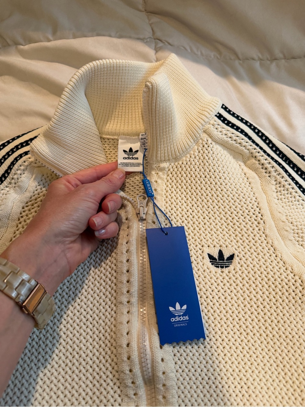 Adidas Crochet Knit Zip-Up Jacket and Shorts set - Picture 2 of 5